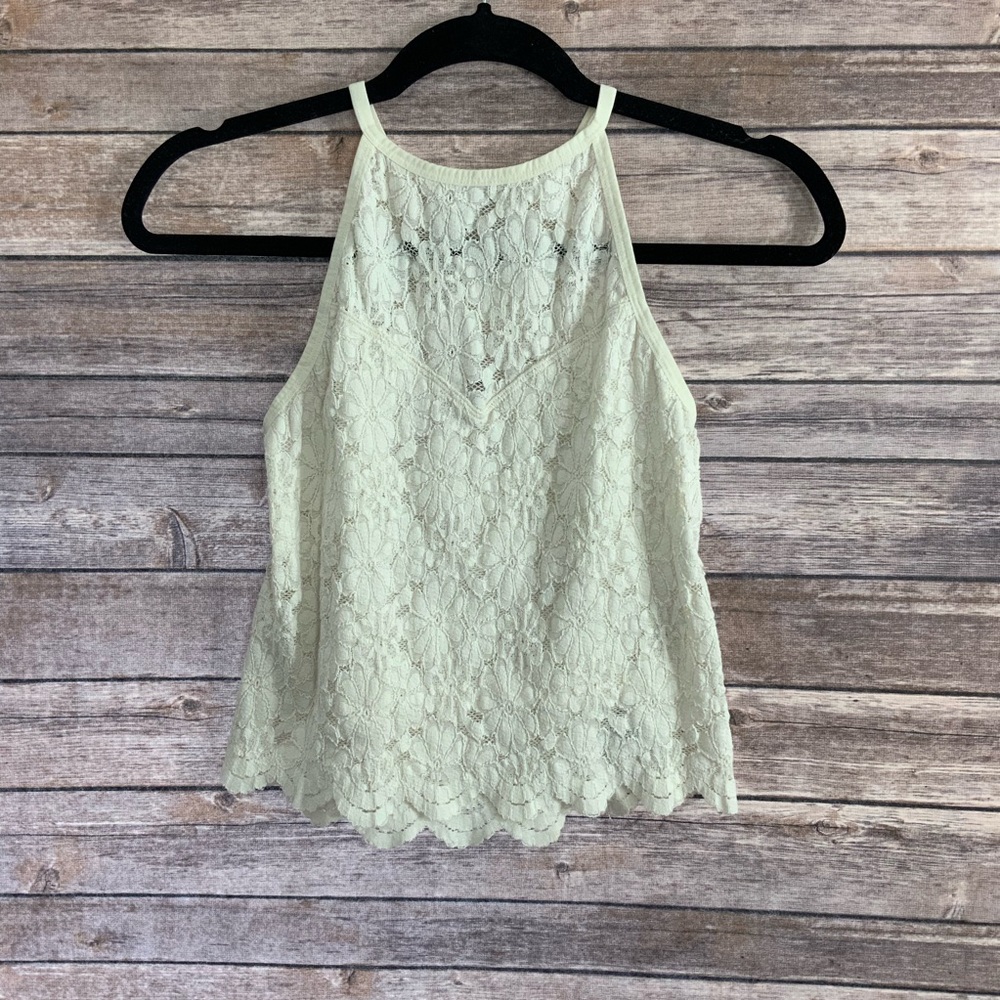 American Eagle Outfitters Laced Halter Crop Tank